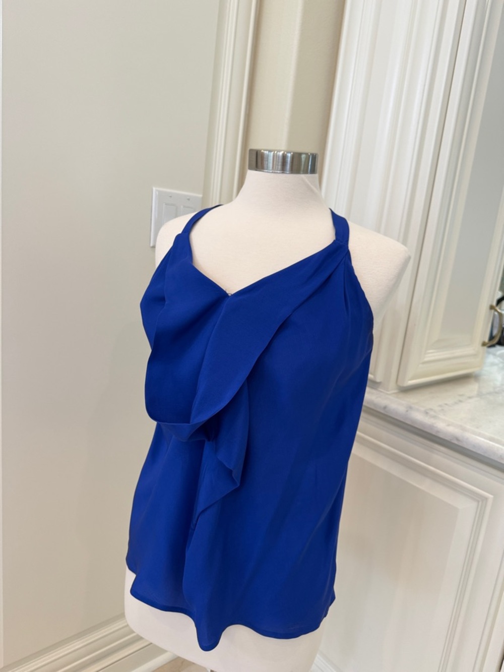 Ella Moss Royal Blue Halter Ruffle Blouse